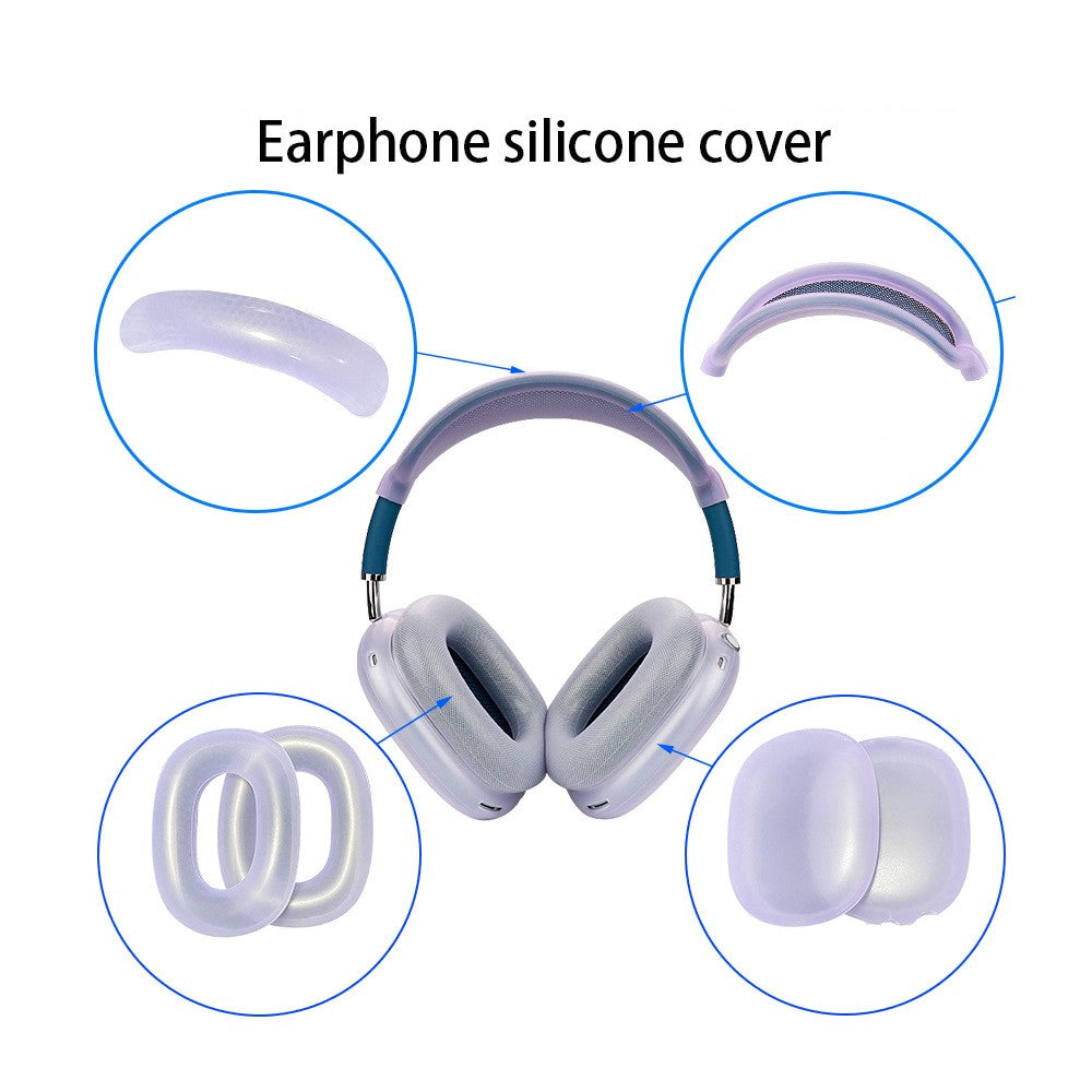 For AirPods Max with USB-C / Max Headphone Silicone Earmuff Shell Earpad Cover Headband Cover Crossbeam Cover Set