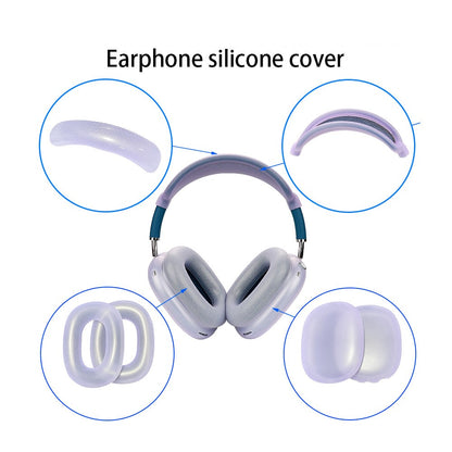 For AirPods Max with USB-C / Max Headphone Silicone Earmuff Shell Earpad Cover Headband Cover Crossbeam Cover Set