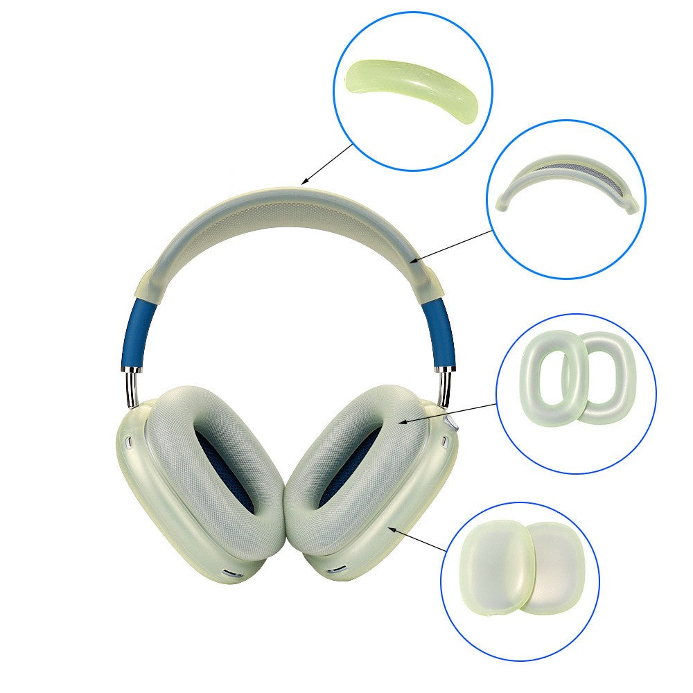 For AirPods Max with USB-C / Max Headphone Silicone Earmuff Shell Earpad Cover Headband Cover Crossbeam Cover Set