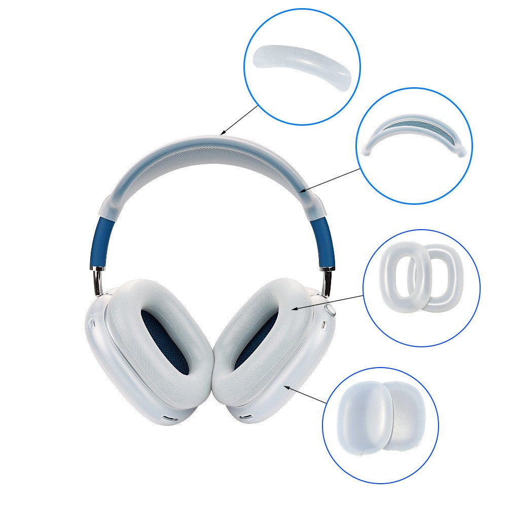 For AirPods Max with USB-C / Max Headphone Silicone Earmuff Shell Earpad Cover Headband Cover Crossbeam Cover Set