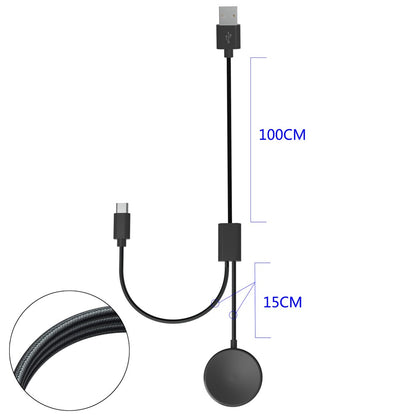 For Samsung Galaxy Watch 5 40mm 44mm / Watch 5 Pro 45mm Charger 1.15m 2-in-1 Watch Charger Type-C PD Wireless Charging Station Dock