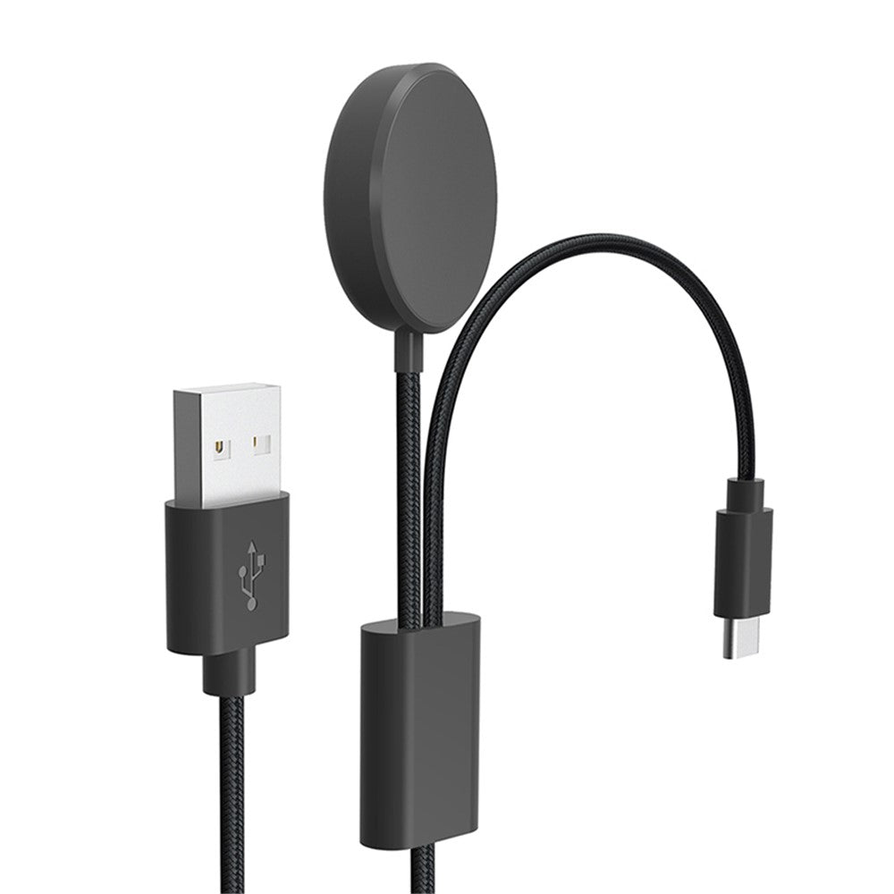 For Samsung Galaxy Watch 5 40mm 44mm / Watch 5 Pro 45mm Charger 1.15m 2-in-1 Watch Charger Type-C PD Wireless Charging Station Dock