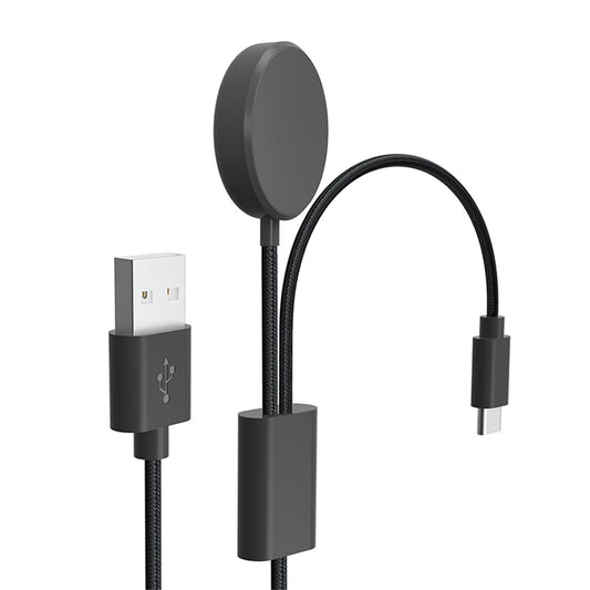 For Samsung Galaxy Watch 5 40mm 44mm / Watch 5 Pro 45mm Charger 1.15m 2-in-1 Watch Charger Type-C PD Wireless Charging Station Dock