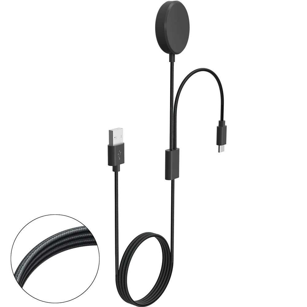 For Samsung Galaxy Watch 5 40mm 44mm / Watch 5 Pro 45mm Charger 1.15m 2-in-1 Watch Charger Type-C PD Wireless Charging Station Dock