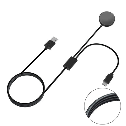 For Samsung Galaxy Watch 5 40mm 44mm / Watch 5 Pro 45mm Charger 1.15m 2-in-1 Watch Charger Type-C PD Wireless Charging Station Dock