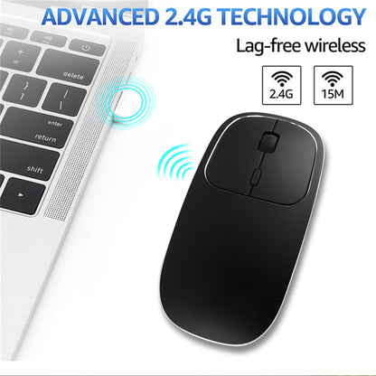 2.4G Wireless Computer Laptop Mouse Rechargeable Aluminium Alloy Mice with Type-C Adapter