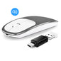 2.4G Wireless Computer Laptop Mouse Rechargeable Aluminium Alloy Mice with Type-C Adapter
