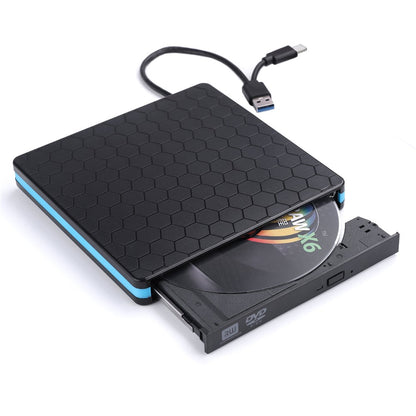 External CD DVD Drive Burner Player to USB 3.0 Type-C Portable Slim DVD/CD Rom RW Rewriter/Writer/Reader