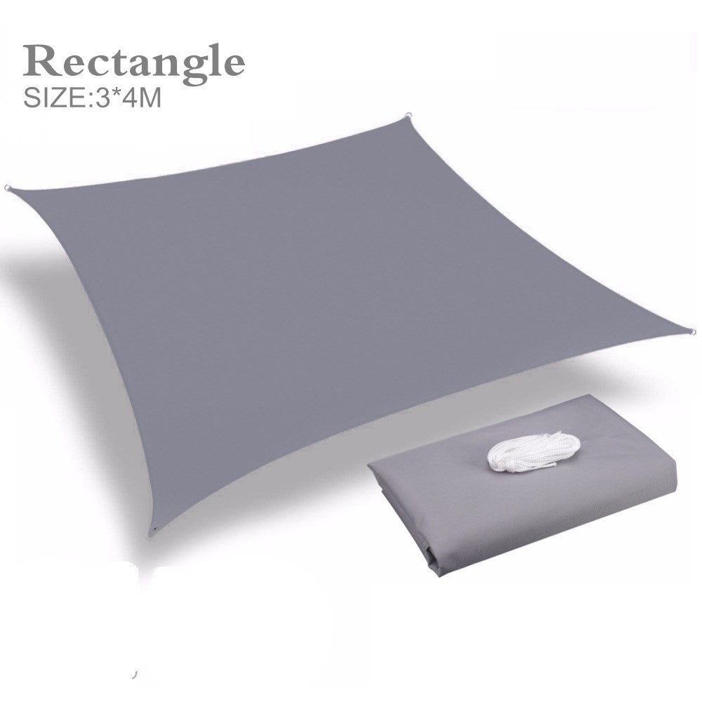 Waterproof Sun Shelter Beach Camping Patio Pool Awning Tent Shelter - Grey/Rectangle/Size: 2 x 3m