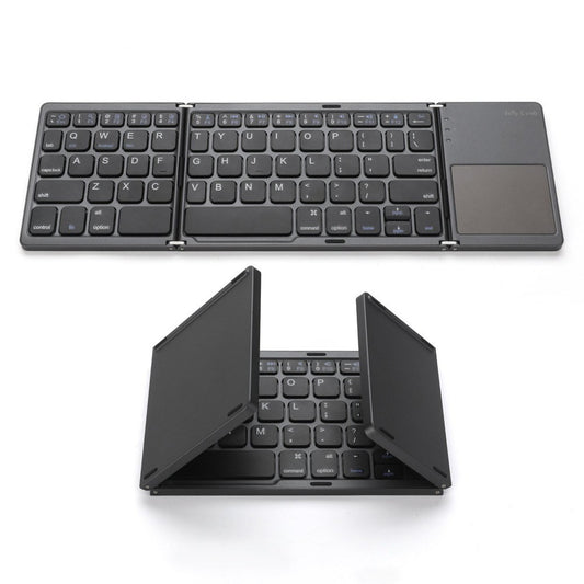 Wireless Bluetooth-Compatible Keyboard Mini Tri-Fold Keyboard with Touchpad for Tablet Phone Computer