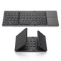 Wireless Bluetooth-Compatible Keyboard Mini Tri-Fold Keyboard with Touchpad for Tablet Phone Computer